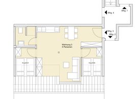 Wohnung 3 (4 Personen, 45 m²)