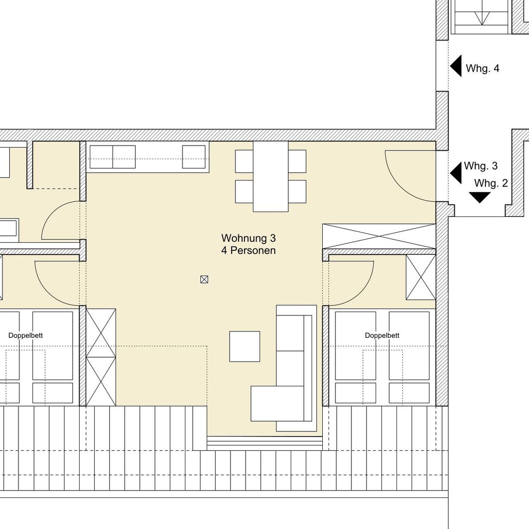 Wohnung 3 (4 Personen, 45 m²)