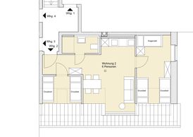  Wohnung 2 (6-7 Personen, 48 m²):
