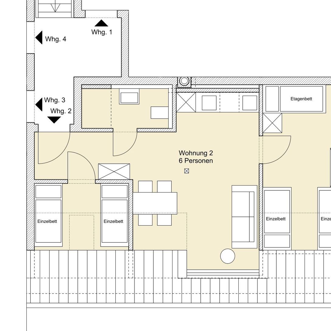  Wohnung 2 (6-7 Personen, 48 m²):