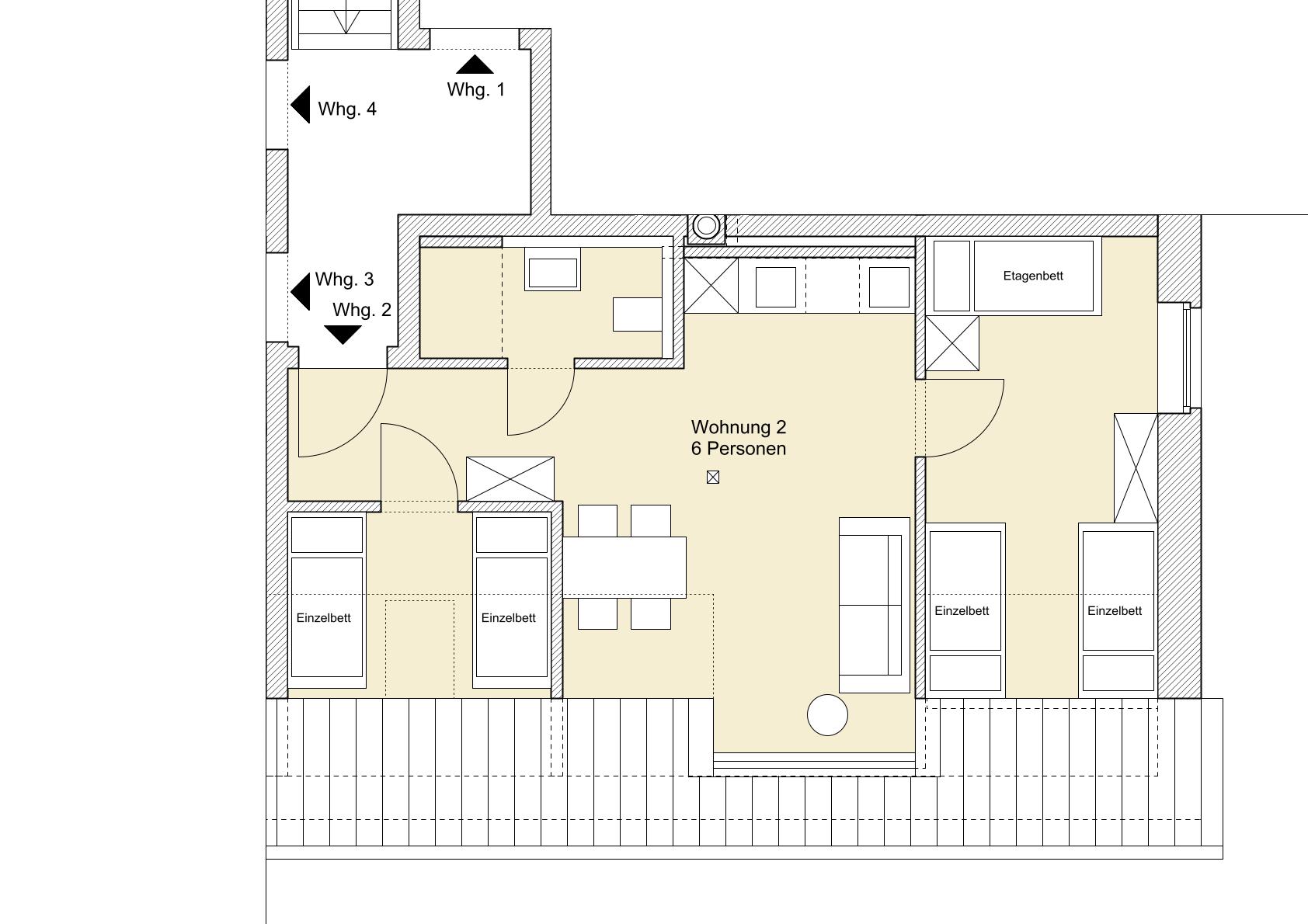  Wohnung 2 (6-7 Personen, 48 m²):