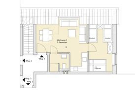  Wohnung 1 (5 Personen, 43 m²):